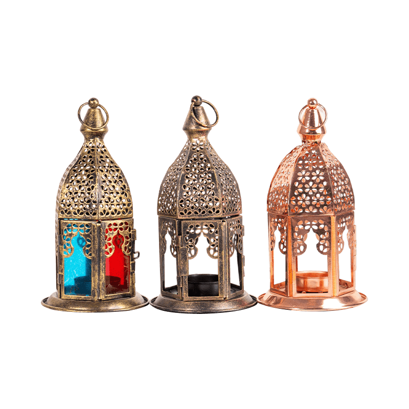 Brushed Metal Candle Holder Lantern
